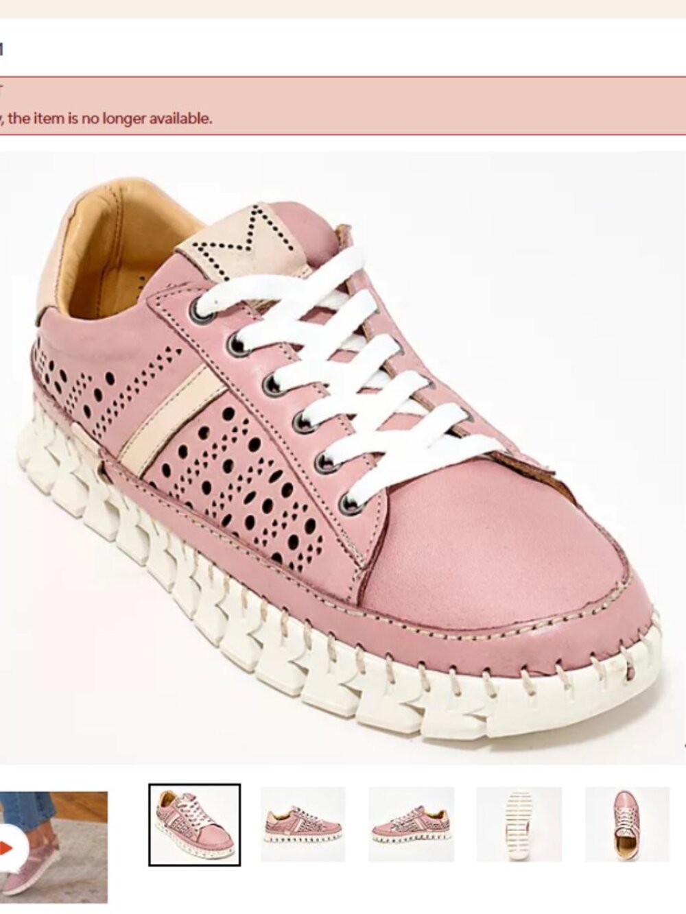 NIB Miz Mooz Mila Perforated Leather Sneakers Blush Dusty Pink size EU38